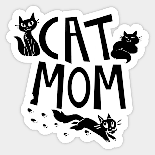 Cat Mom (Dark Text Version) Sticker